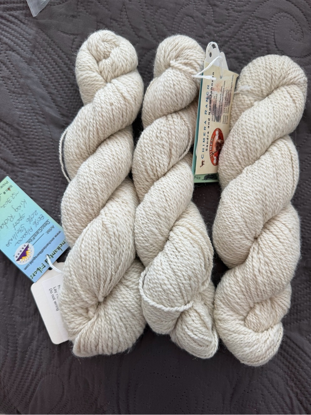 Enchanted fibers ultra luxury yarn Natural Cream Wool Blend Sweater Yarn